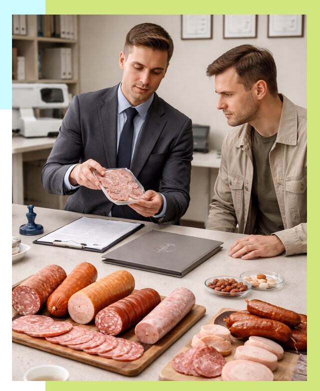 Сертификация колбасных изделий в Надыме от 7784 р. | Алешин-Ндм