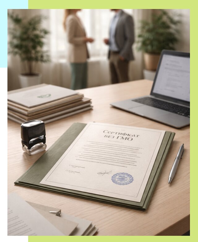 Сертификат без ГМО в Надыме от 7784 р. оформить срочно Алешин-Ндм